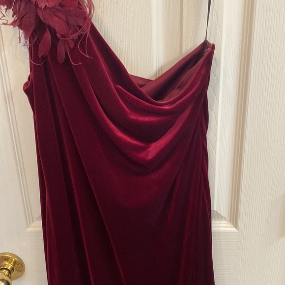 David Meister Size 10 Burgundy Velvet Formal - Picture 3 of 3